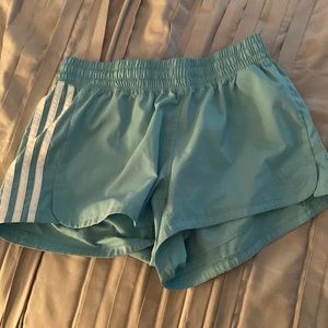 Green/blue adidas shorts